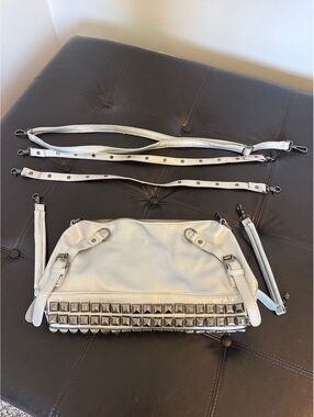 Silver Metallic Studded Bag